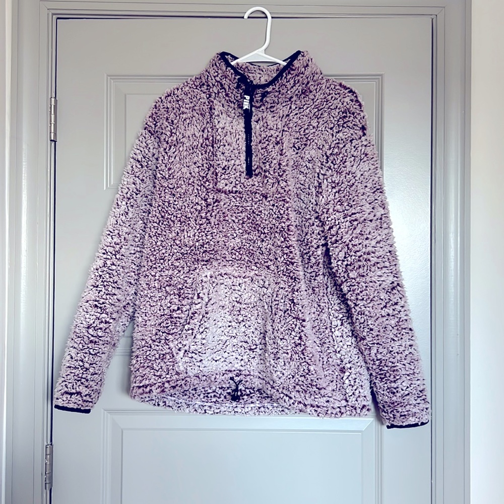 Purple Victoria’s Secret PINK half-zip Sherpa pullover